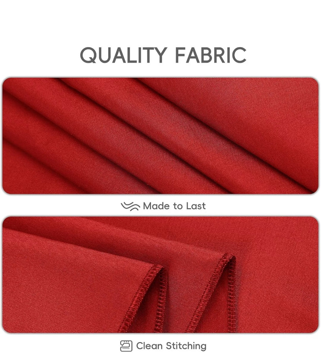RestfulGlow 8 Pack Red Round Tablecloth 120 Inch