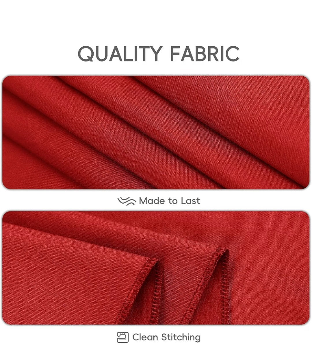 RestfulGlow 8 Pack Red Round Tablecloth 120 Inch