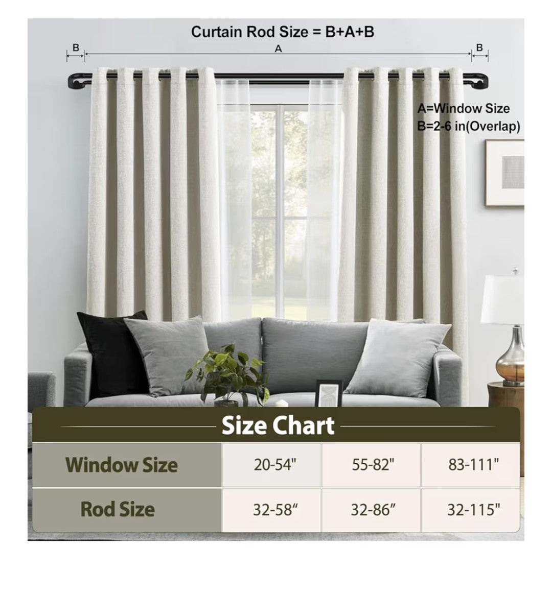 Hotozon Double Blackout Curtain Rods 32"-58"