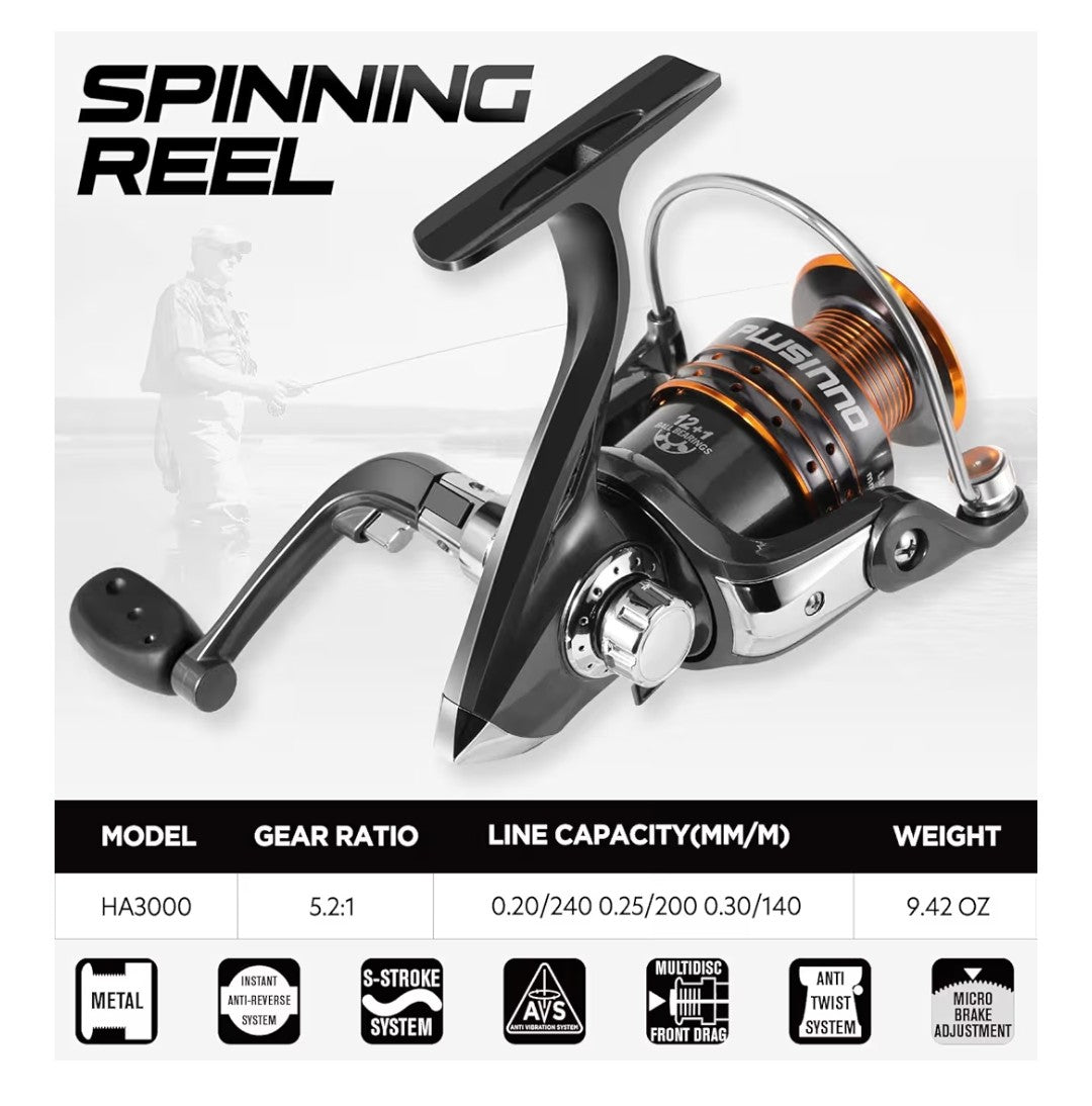 Plusinno Telescopic Fish Pole with Reel