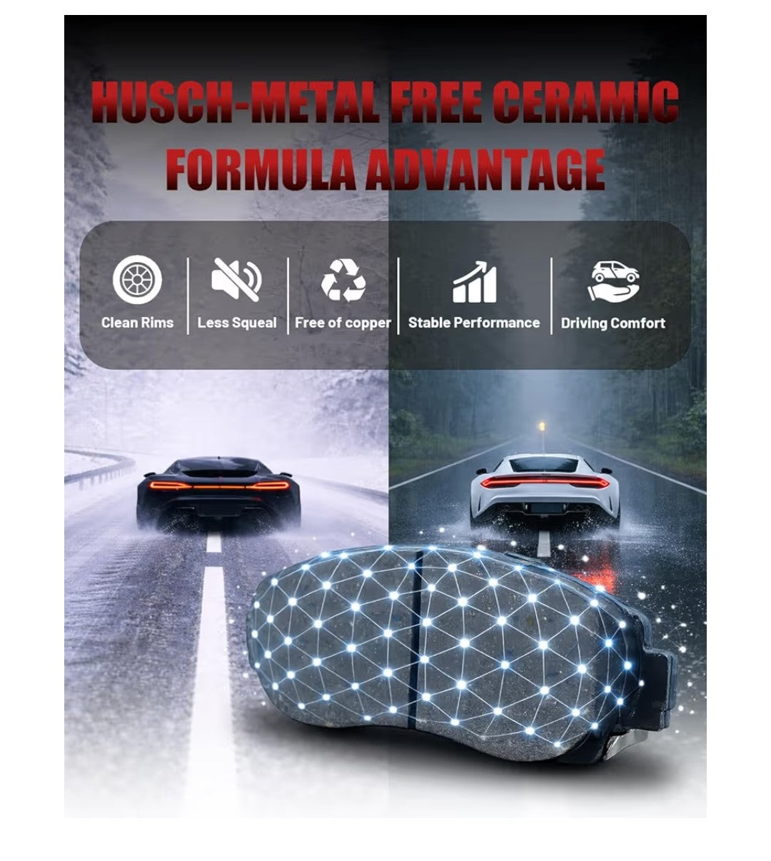 Huzch Brake Pads D465 (Missing Clips)