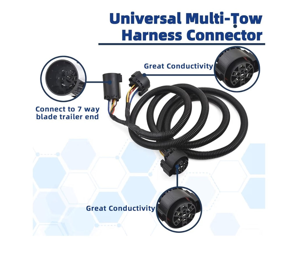 7-Pin Vehicle-Trailer Witing Harness Extension 7ft