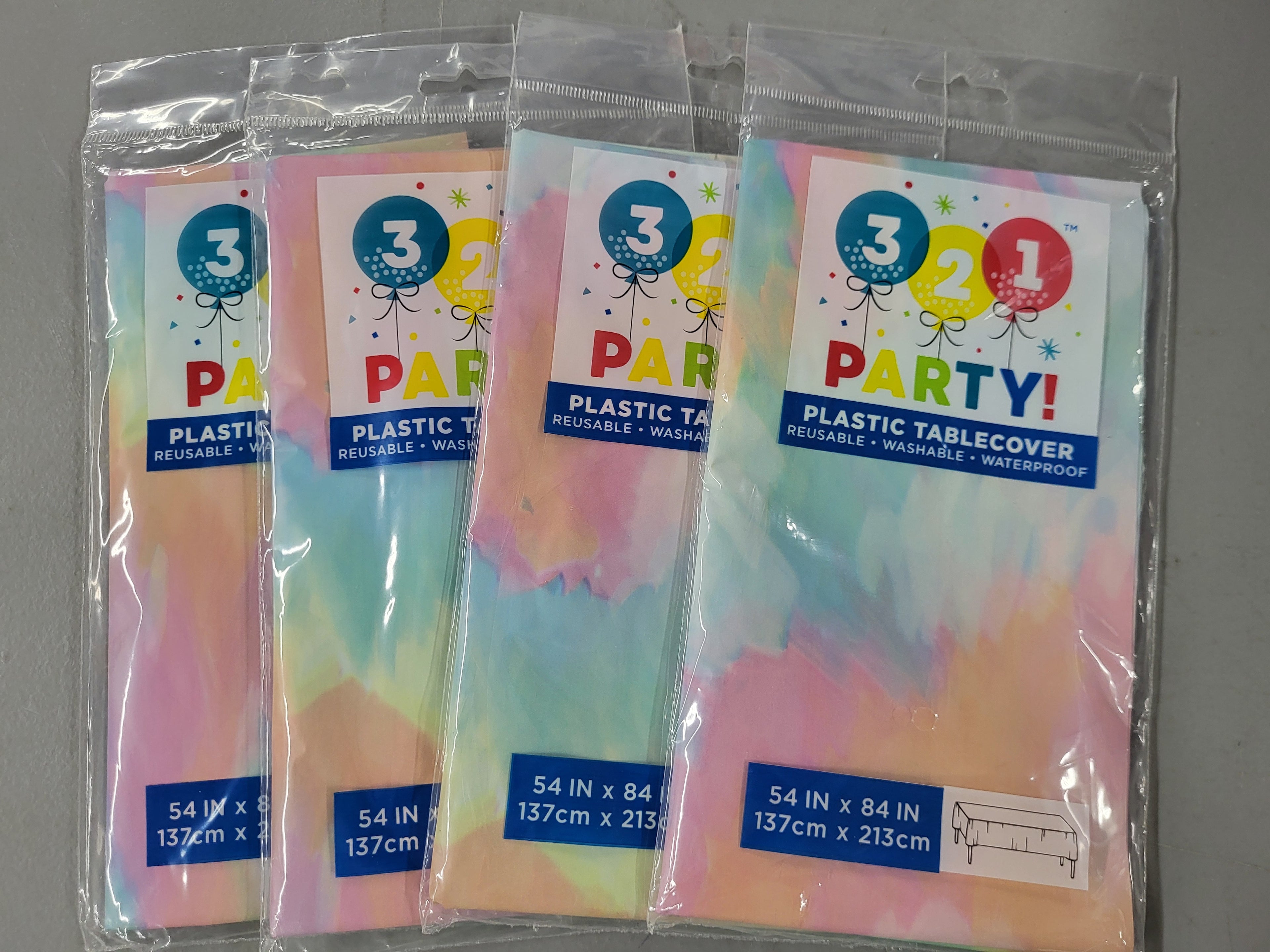 Tie Dye Tablecloth 54x84 inch (4 pack)