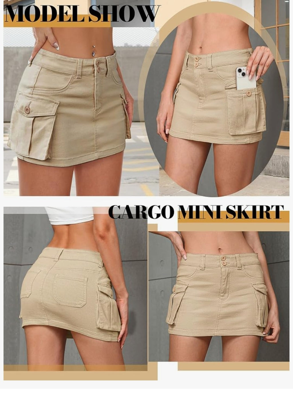 Denim Cargo Mini Skirt (Size XS)