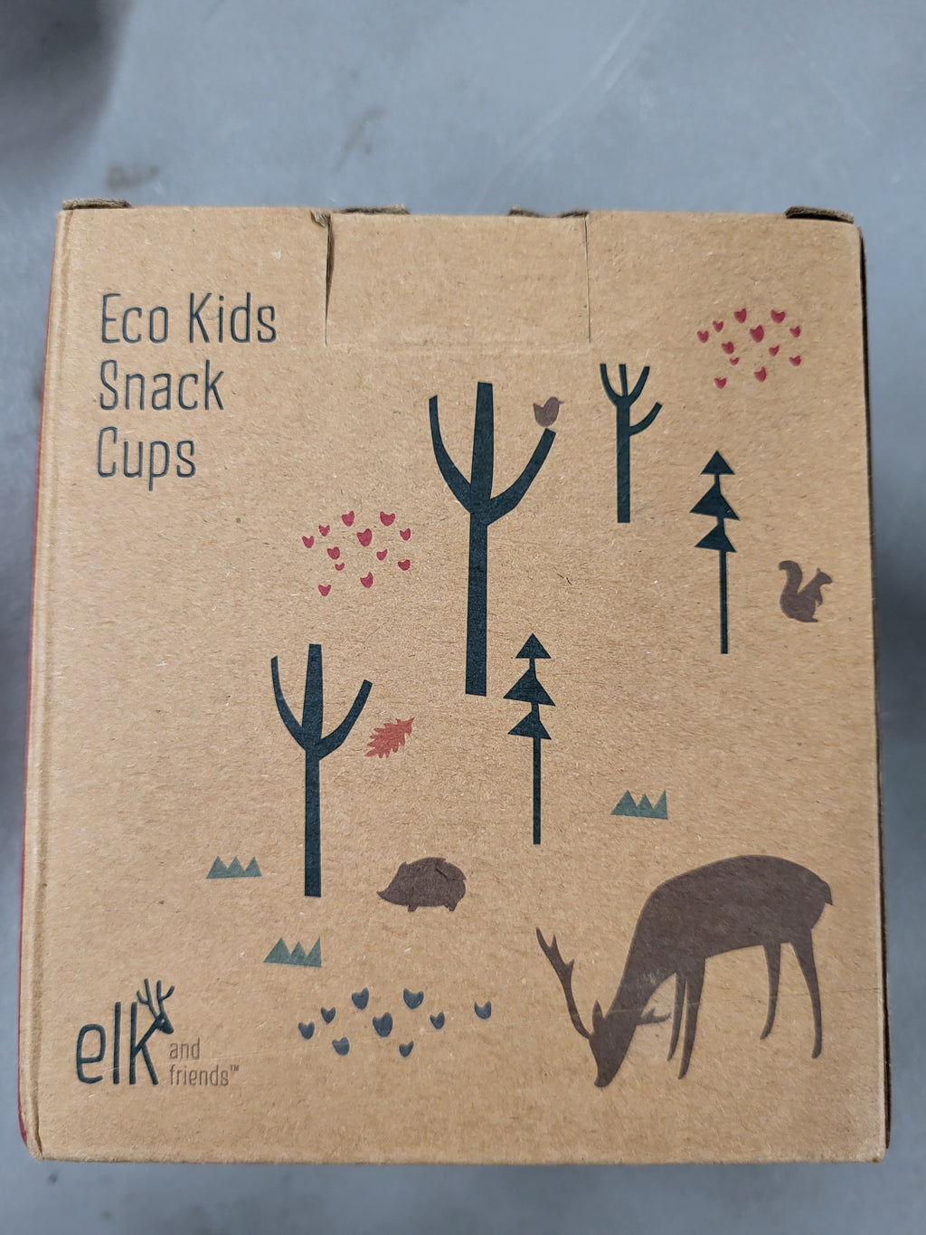 Elk and Friends Stainless Steel Snack Cups | Removable Silicone Food Catcher and Travel Lid | Spill-Proof Snack Containers for Baby, Toddler, Kids | Dishwasher Safe | 2 Pack