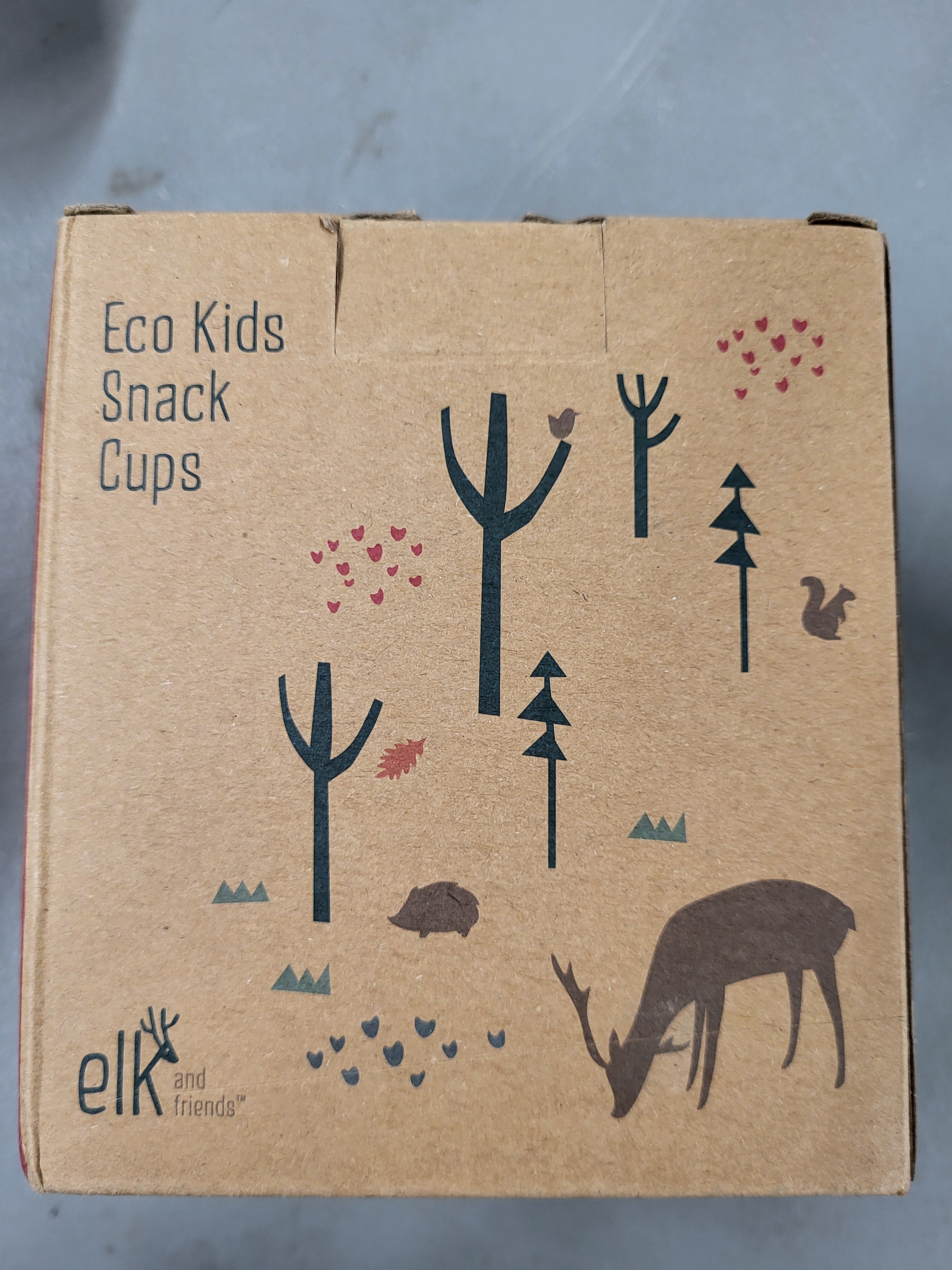 Elk and Friends Stainless Steel Snack Cups | Removable Silicone Food Catcher and Travel Lid | Spill-Proof Snack Containers for Baby, Toddler, Kids | Dishwasher Safe | 2 Pack