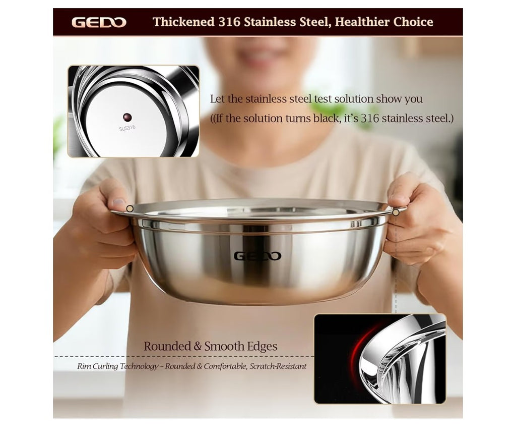 Gedo Stainless Steel 4pc Mixing Bowls