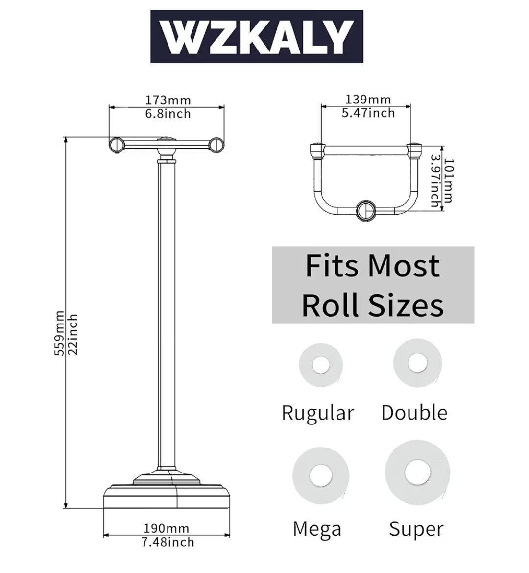 Toilet Paper Holder Stand (Black)
