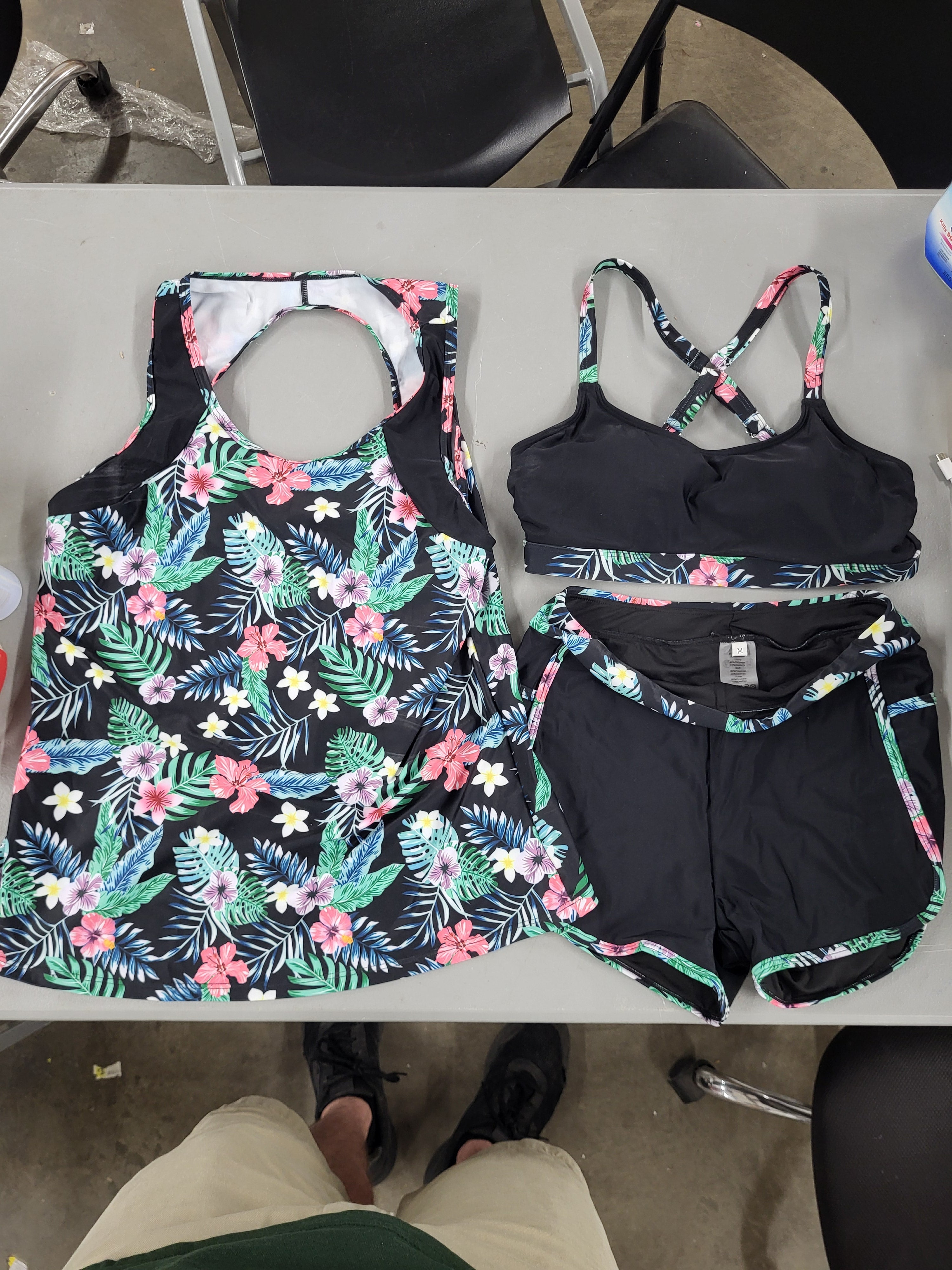 Hanna Nikole Three Piece Tankini Swimsuit (Size Medium)