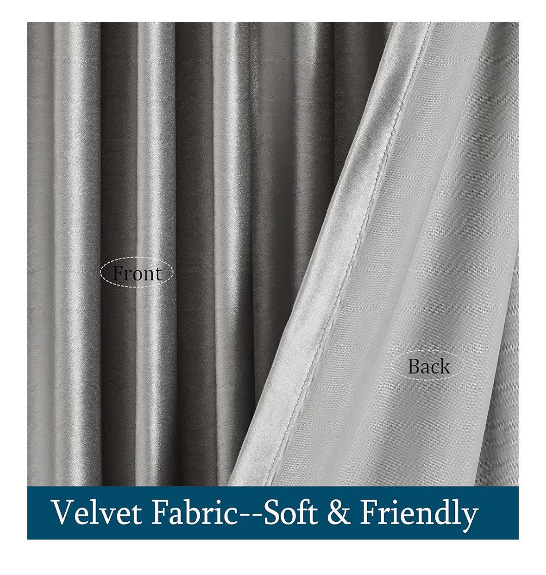 Primrose Silver Room Darkening Curtain 84in 2 Pannels