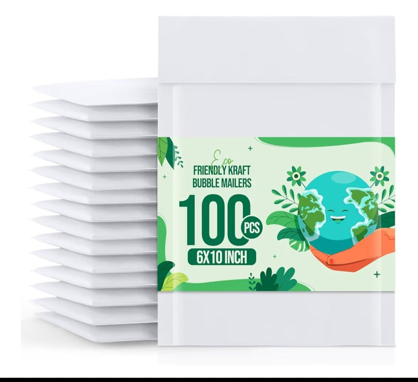 Fuxury White Kraft Bubble Mailer 6x10" 100 Pack