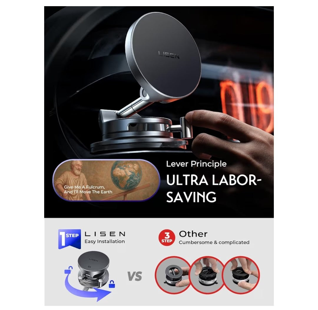 Lisen 15W Magsafe Car Mount Magnetic Charger
