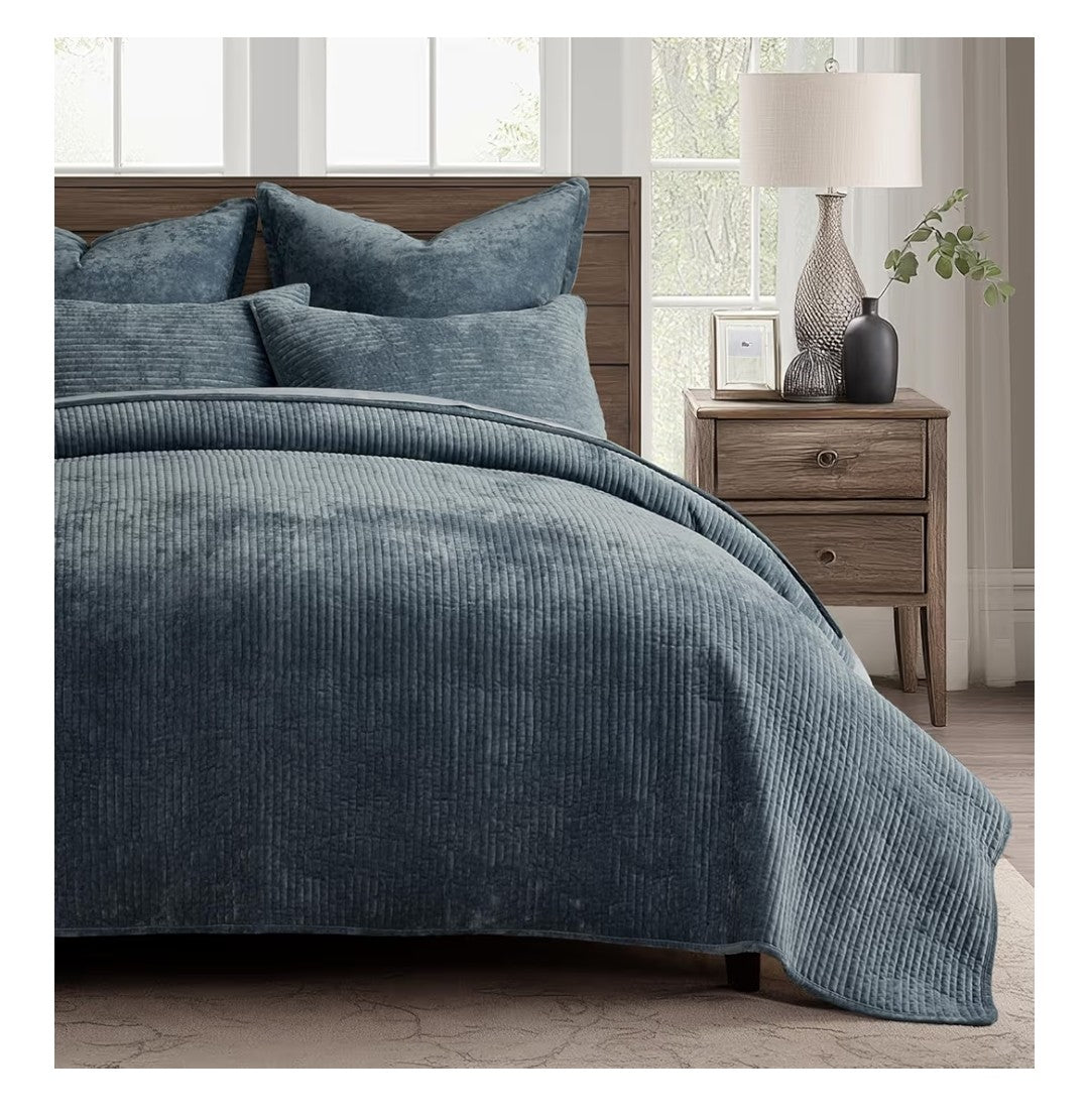 EverGrace Velvet Quilt Set Queen Size