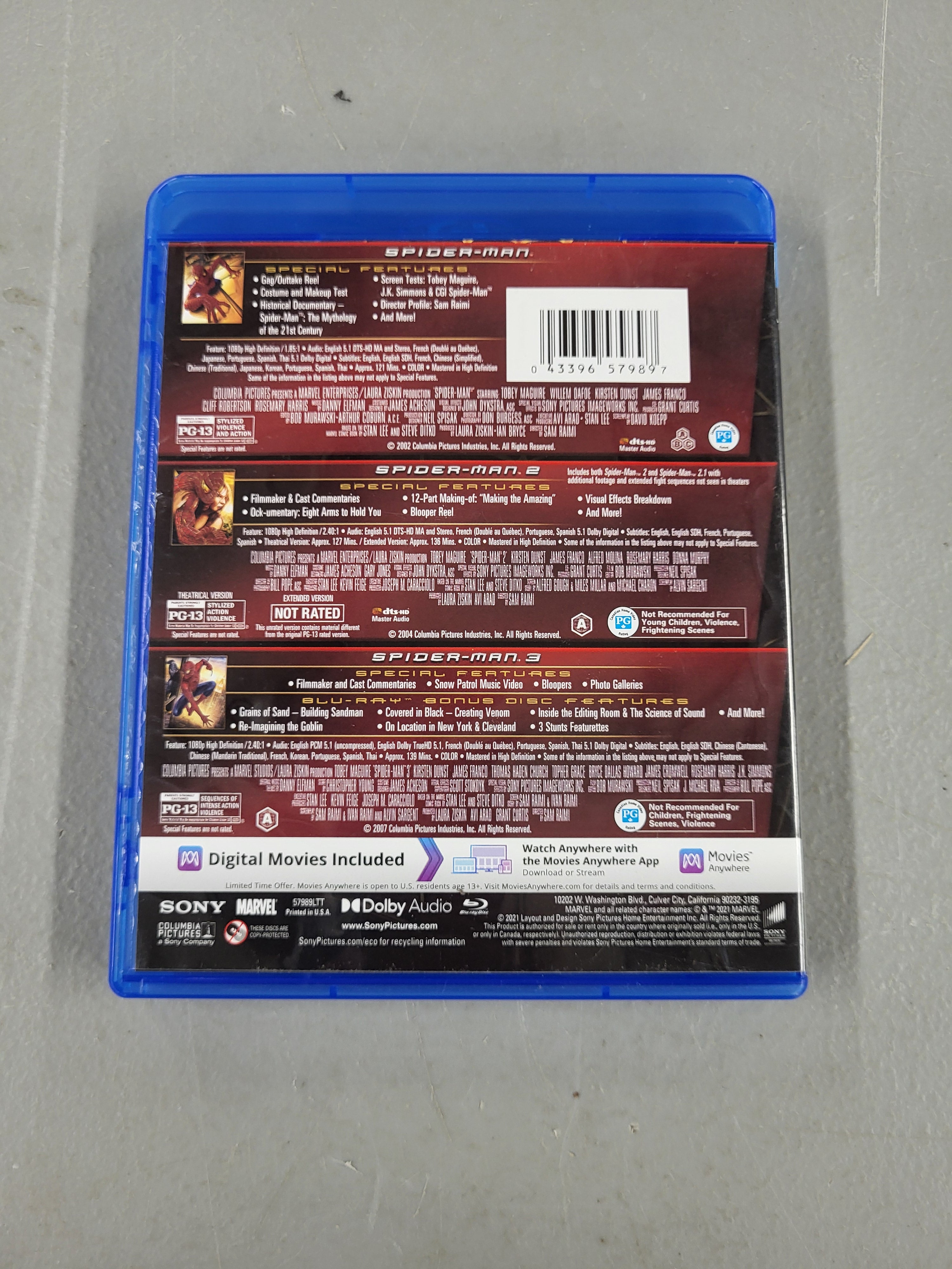 Spider-Man Trilogy Blue-Ray + Digital