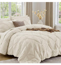 Sasttie 7 Piece California King Pintuck Comforter Set