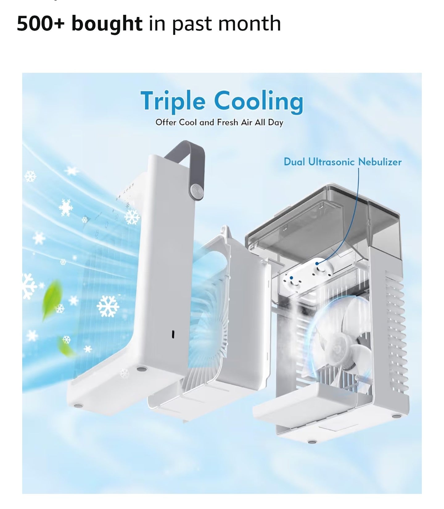 Portable Air Conditioners, 4-Speed Mini Air Conditioner, 3-in-1 Personal Cooling Fan,