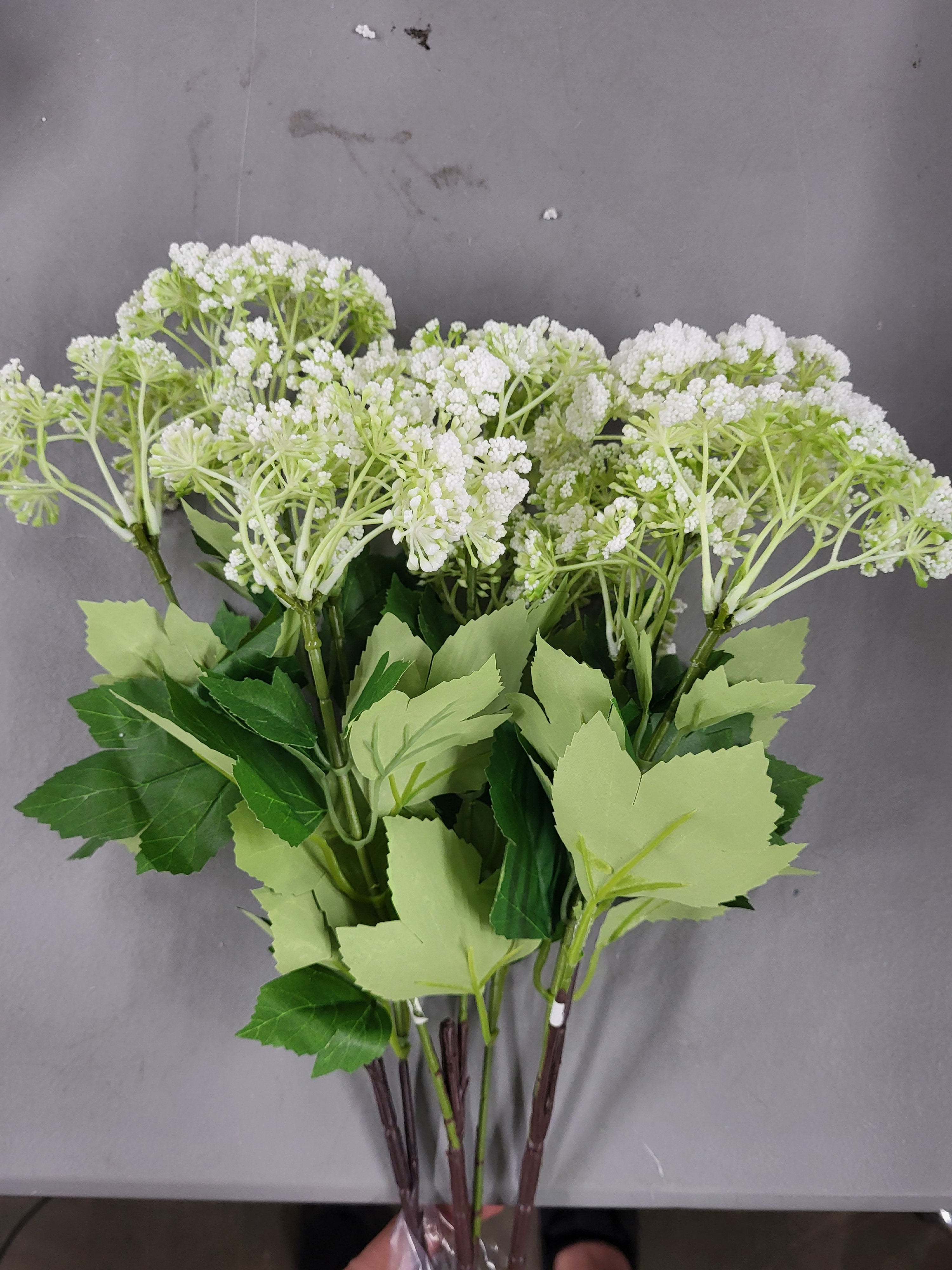 Artificial Snowball Flower Stems (3 pack)