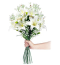 Artificial White Lilies with Baby's Breath 18 pcs