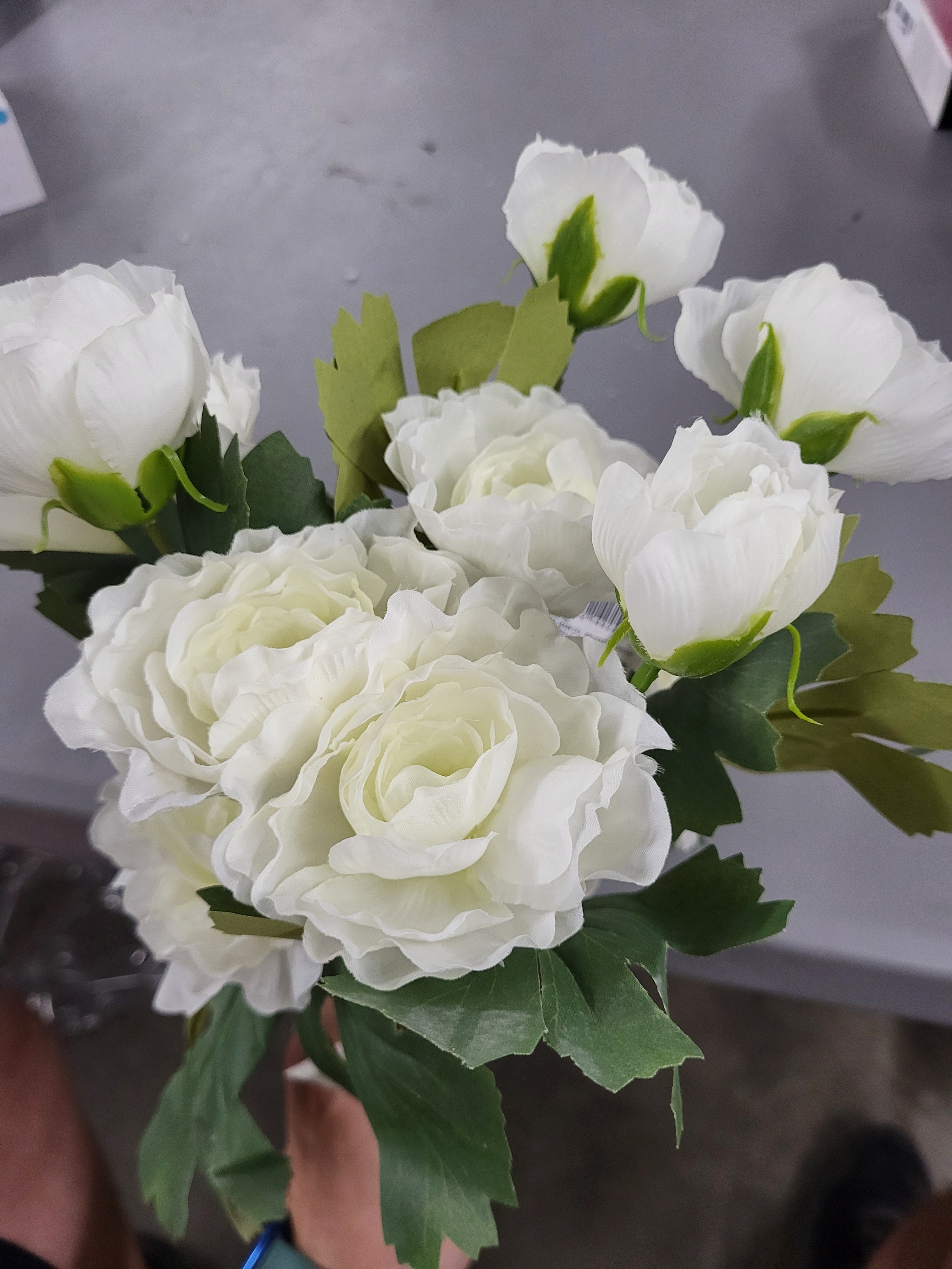 Artificial White Peony (4pcs)