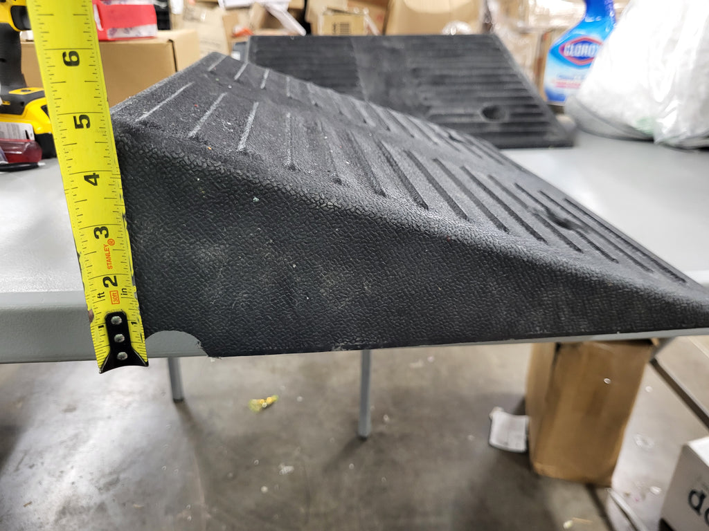 Rubber Curb Ramps for Driveway Curb Ramps for Sidewalks Door Ramps for Thresholds Heavy Duty 2 Pack 5 inch Rise Ramps for Wheelchairs Shed Ramp for Riding Mower 7000lbs Powersport Loading