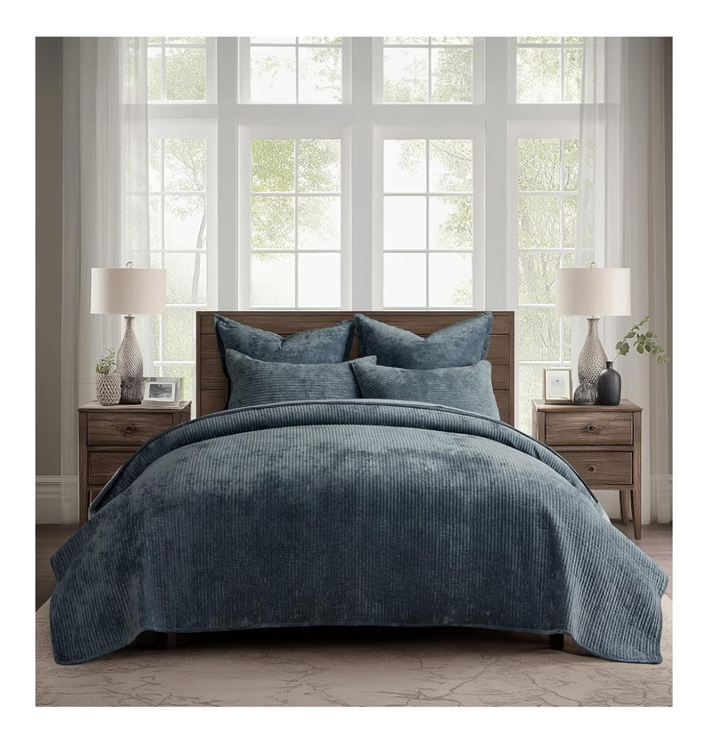 EverGrace Velvet Quilt Set Queen Size