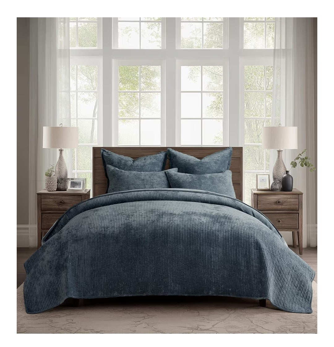 EverGrace Velvet Quilt Set Queen Size