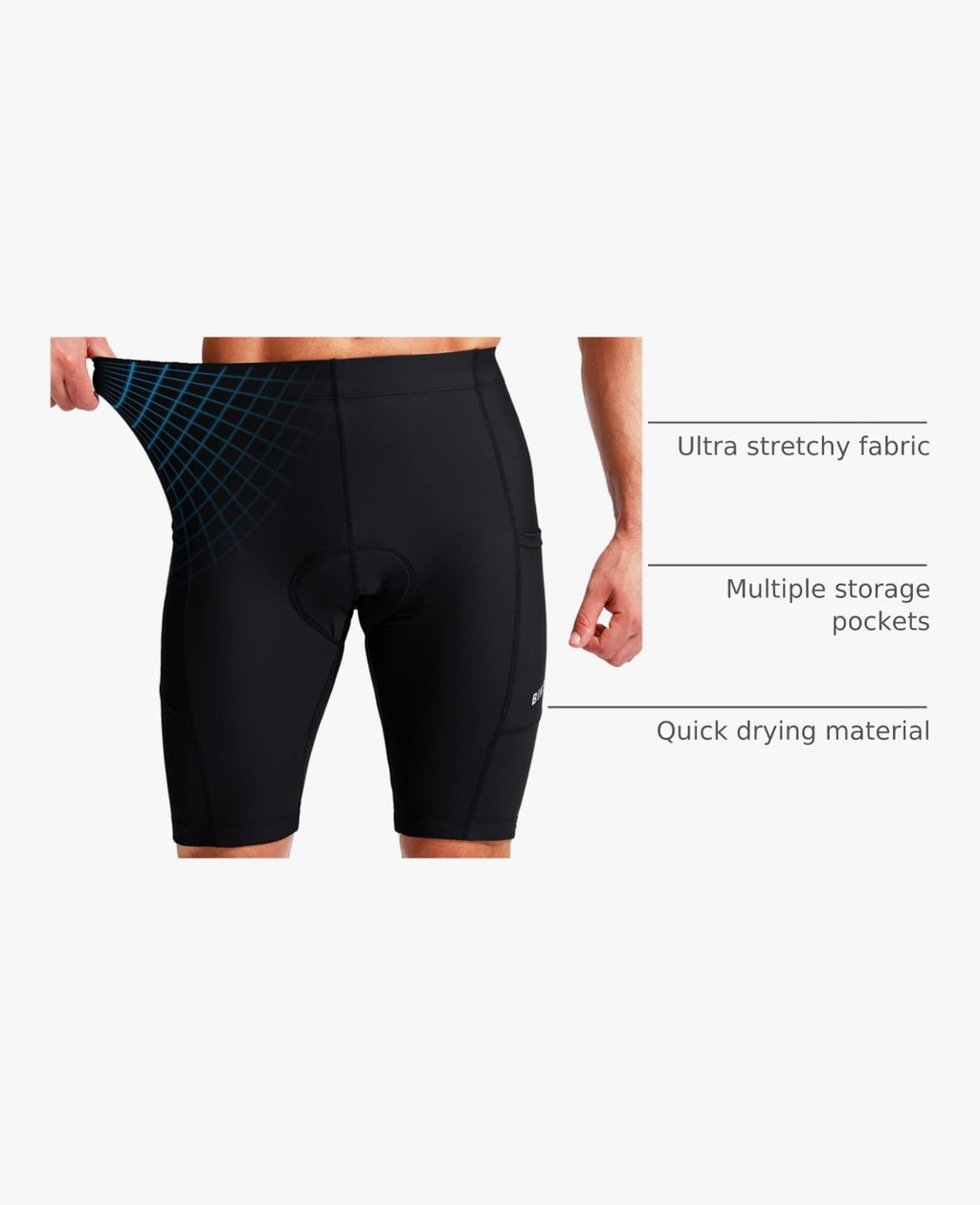 Men's Bike Shorts, Padded Cycling Shorts, Size M