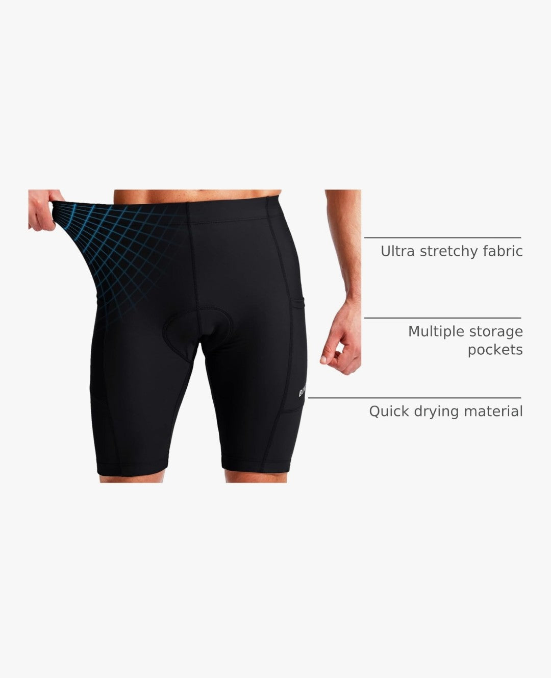 Men's Bike Shorts, Padded Cycling Shorts, Size M