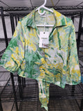 Tie Front Cropped Shirt (Large)