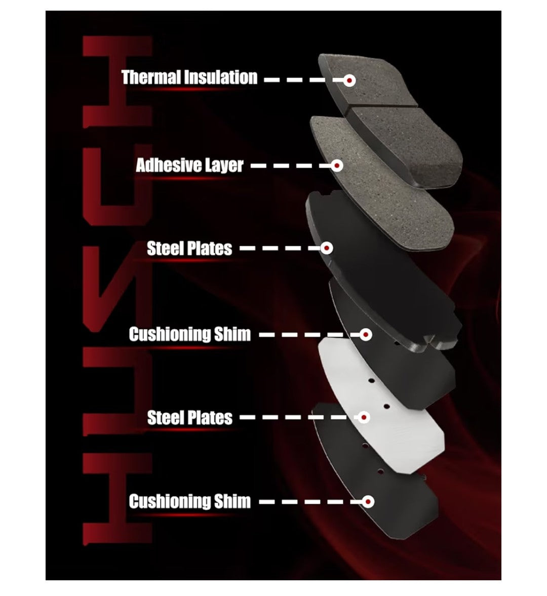 Huzch Brake Pads D465 (Missing Clips)