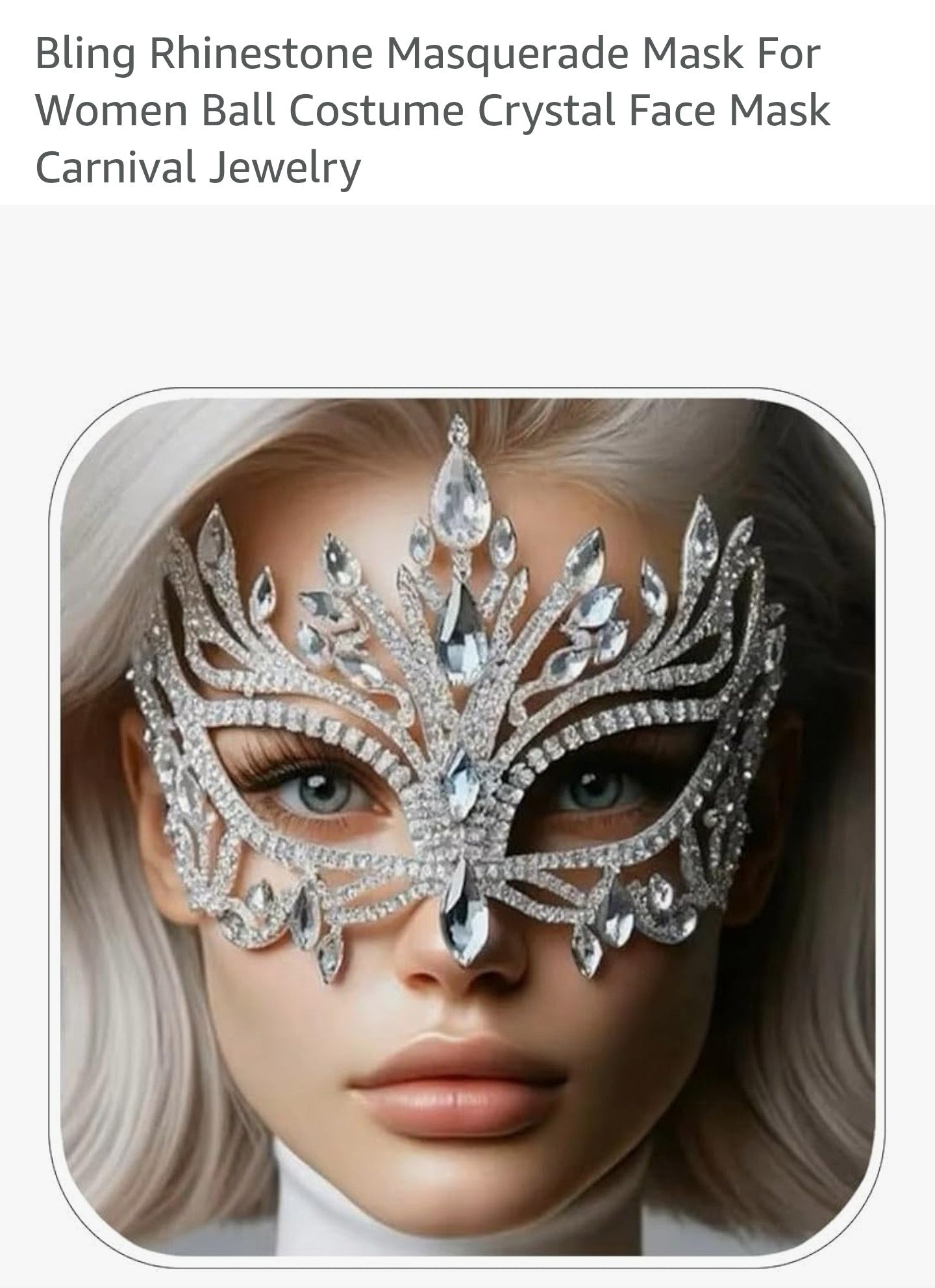 Bling Rhinestone Masquerade Mask