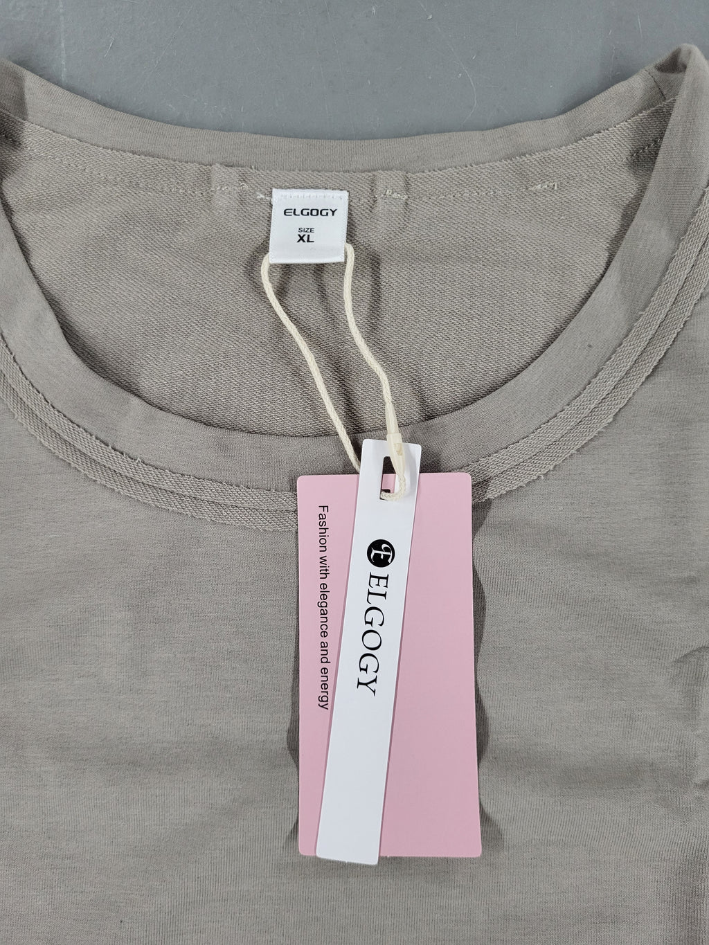 Elgogy Oversized Workout Crop Top Shirt (Size XL)