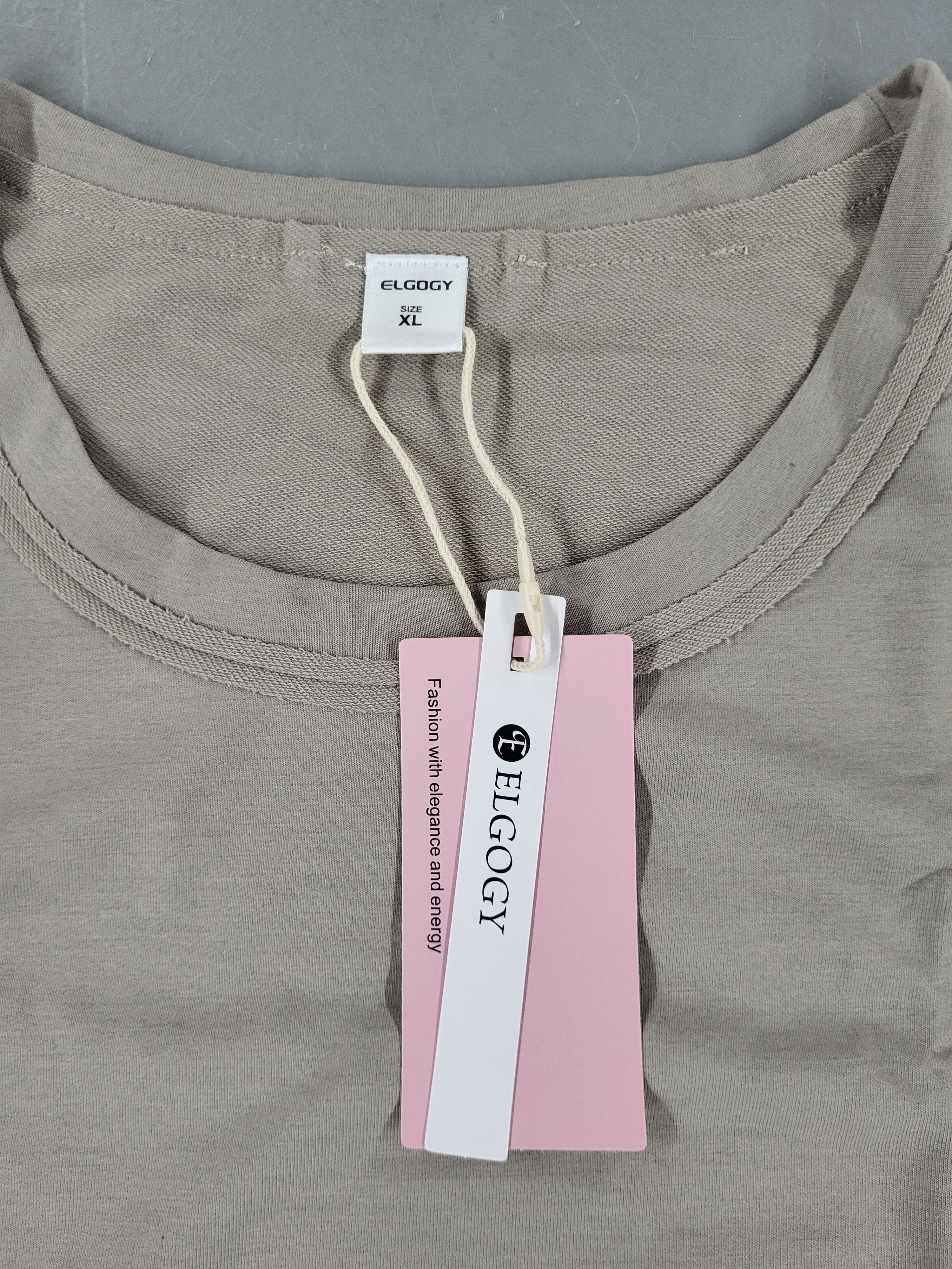 Elgogy Oversized Workout Crop Top Shirt (Size XL)