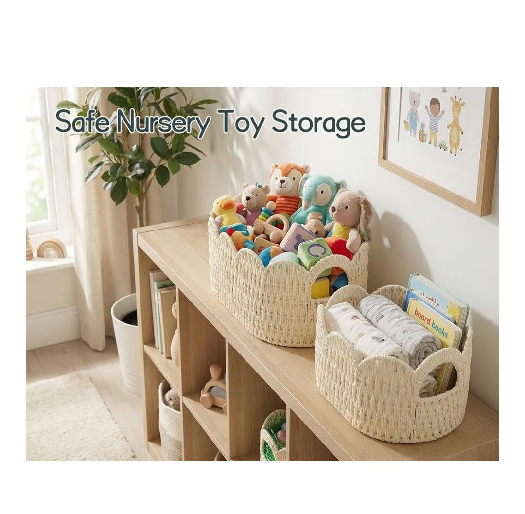 Hand-Woven Storage Basket 2 pack