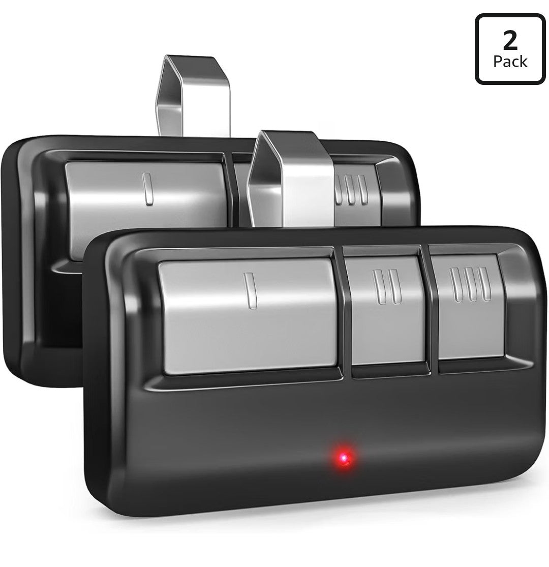 Universal Garage Door Opener Remote with Visor Clip (2 pack)
