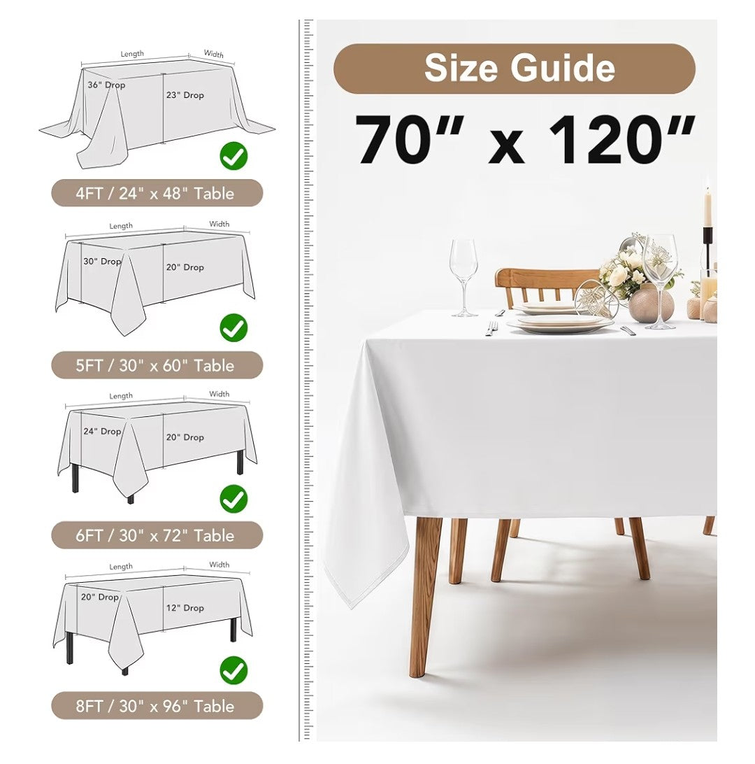 Rectangular Tablecloth 70in x 120in (8 pack)