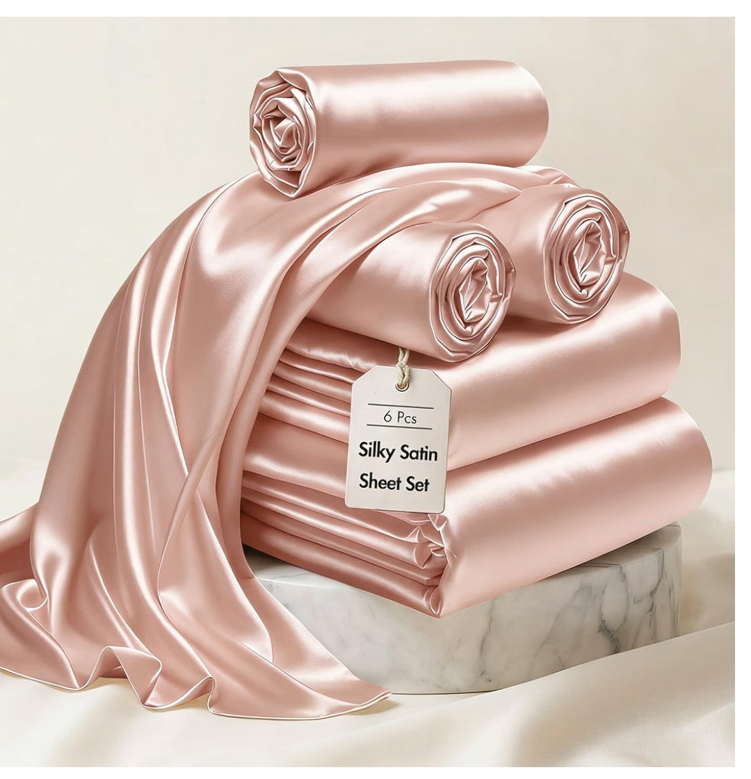 Madison Park Essentials 6 piece Satin Sheet Set (Full)