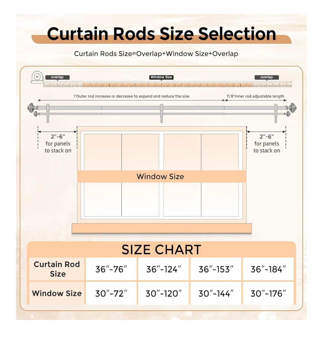 Wolistsa Gold Curtain Rods