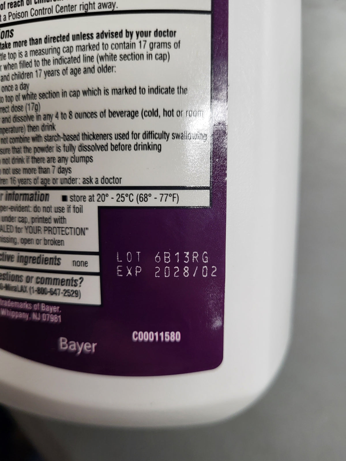 MiraLAX Laxitice Powder, 26.9oz