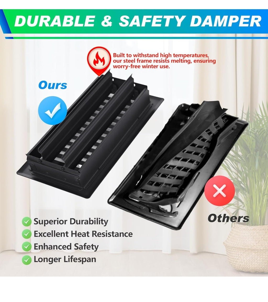 10 Pack Floor Register 4X10 Inches, Heavy Duty Walkable Floor Vent.