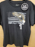 Realtree T-Shirt with American Flag and Bald Eagle (Medium)