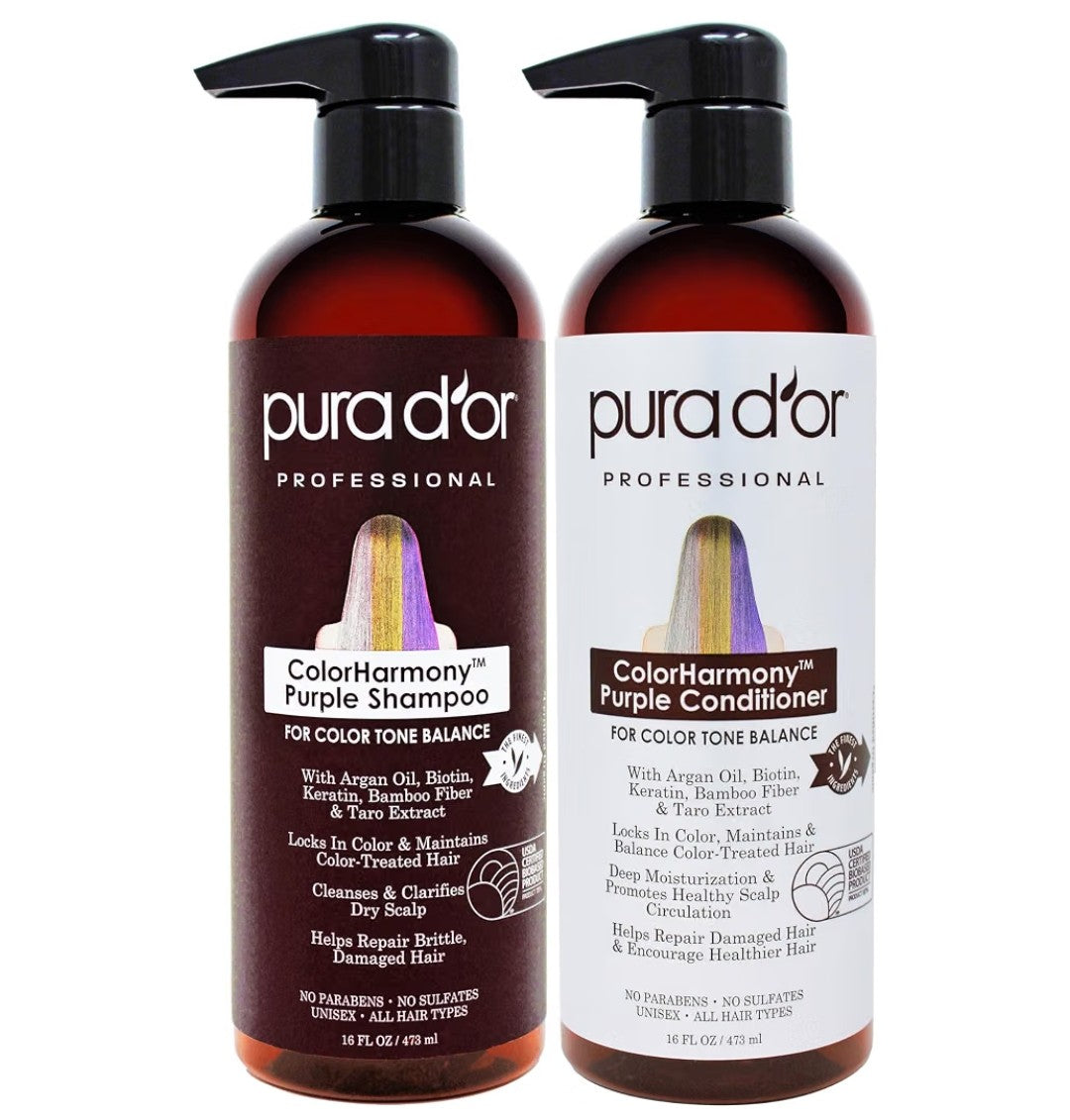 Pura D'or Purple Shampoo & Conditioner (16oz x 2)