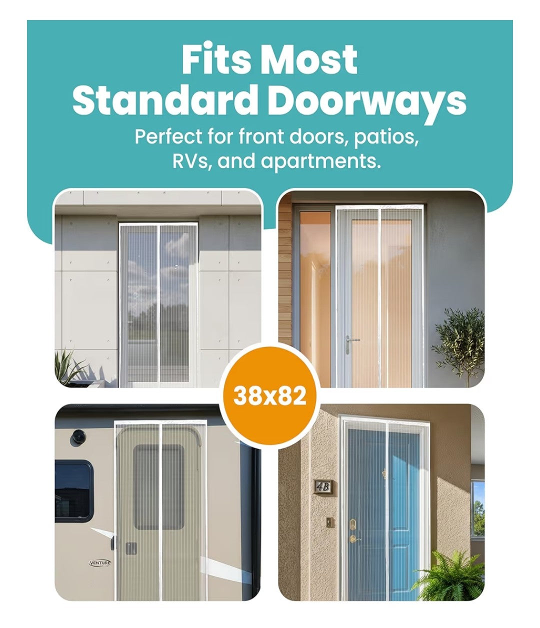 Flux Phenom Magnetic Screen Mesh Door 38x82in (White)