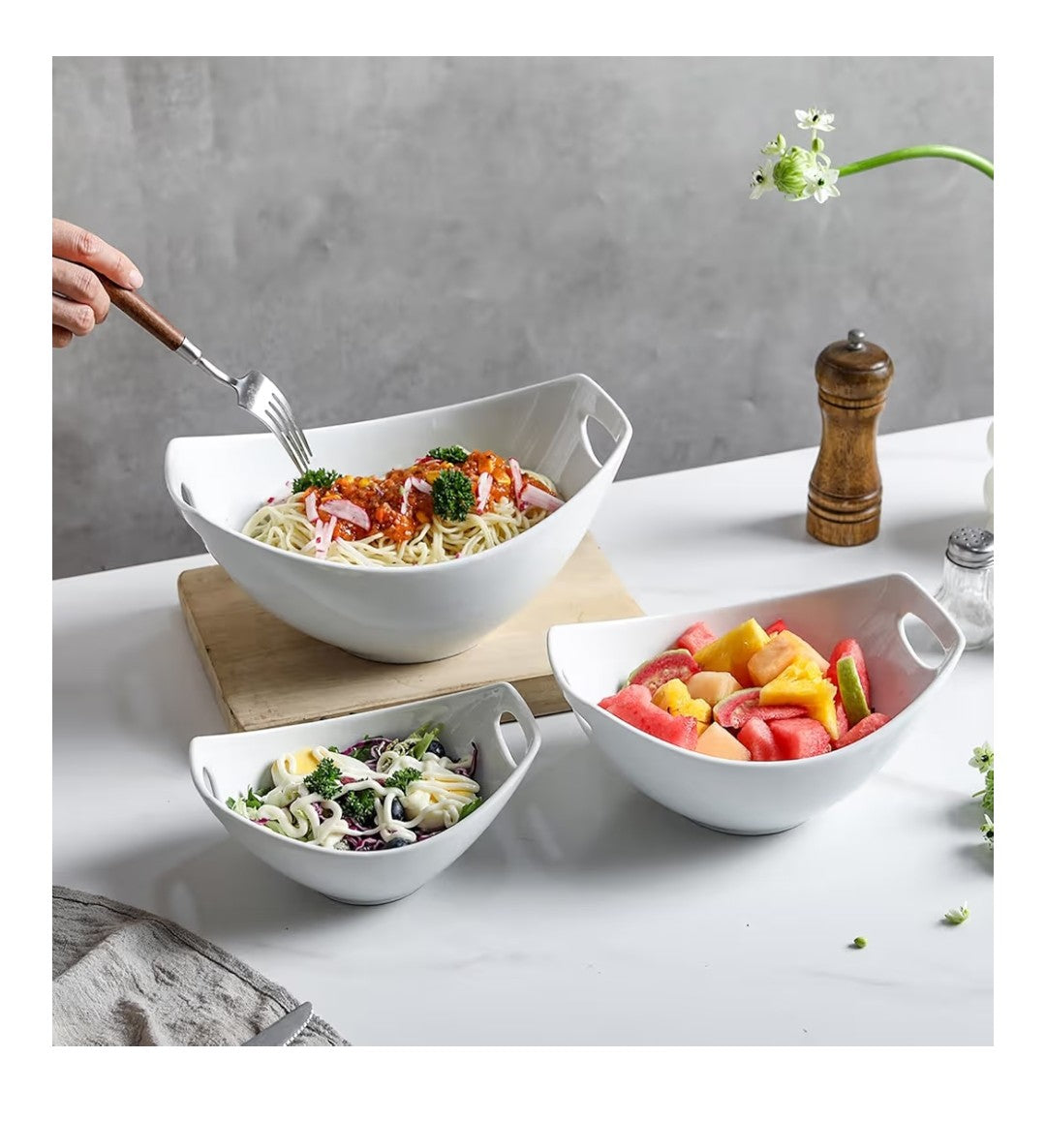 3pc Ceramic Serving Bowls