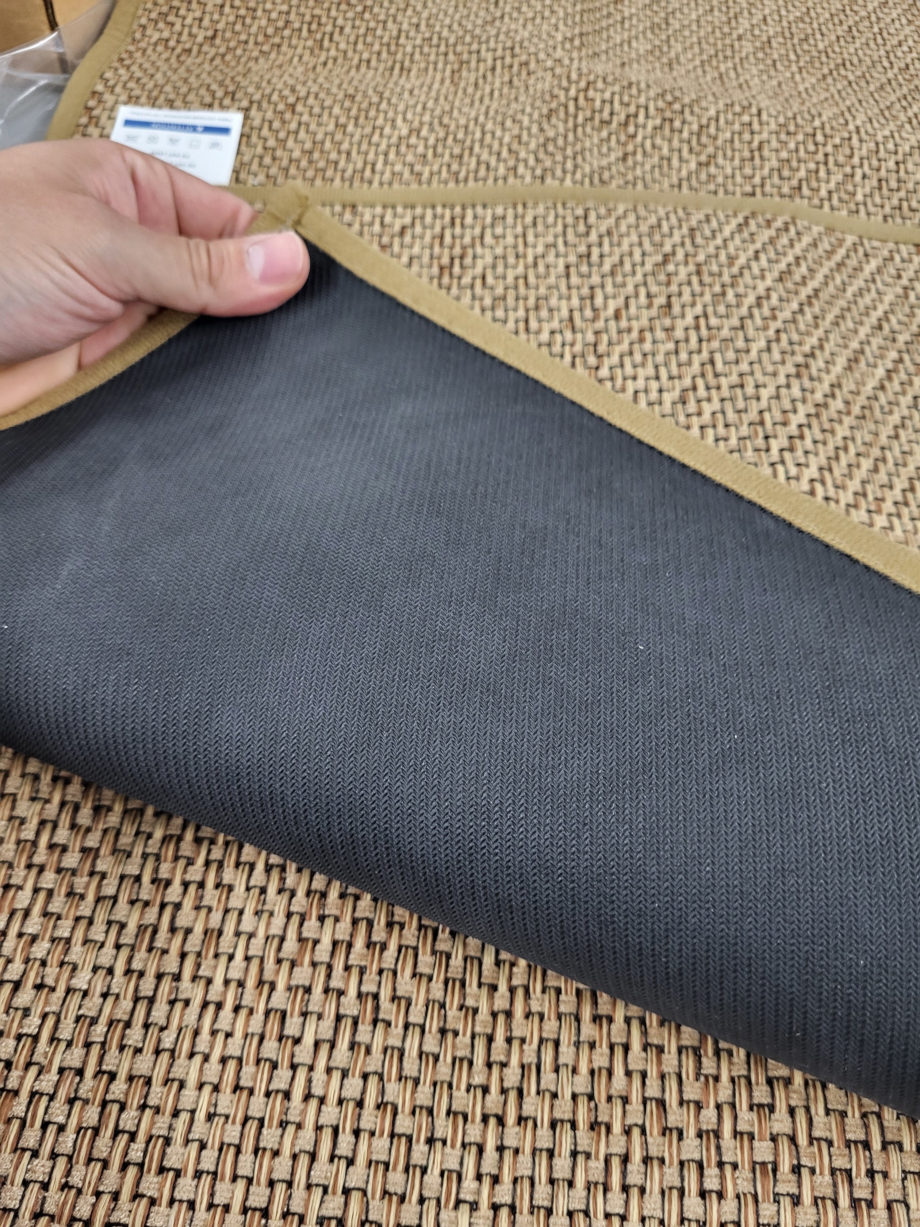 YIHOUSE Bathroom Rugs Sets 2 Pieces, Beige Ultra Thin Bath Mats Fit Under Door, Absorbent Quickly Dry Rubber Backing Braided Bath Mat Set, Non Slip Washable Bath Rugs for Bathroom Floor, Beige