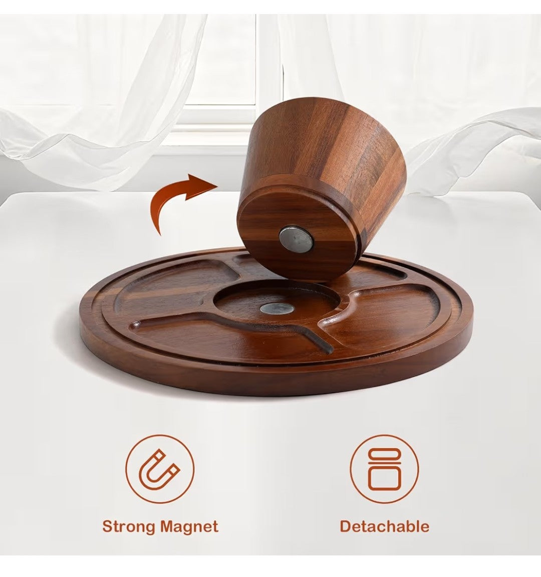 Wood Cake Stand with Glass Lid