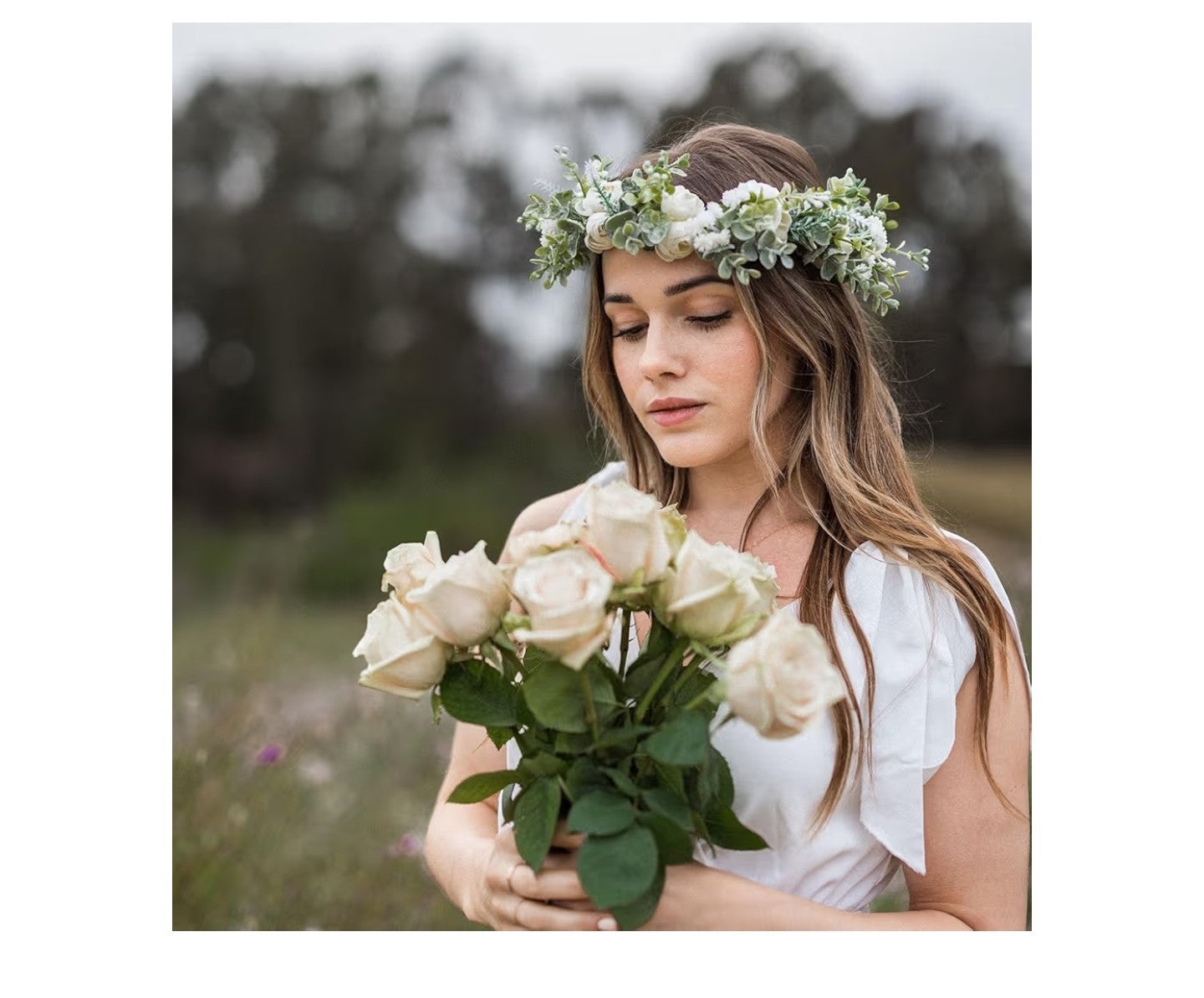 Vividsun Wedding Bridal Green Leaf Flower Crown.