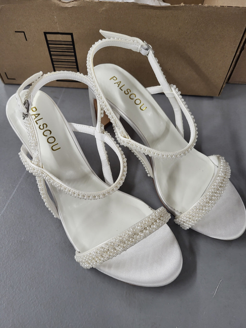 Palscou pearl block heel (size 7.5-8)