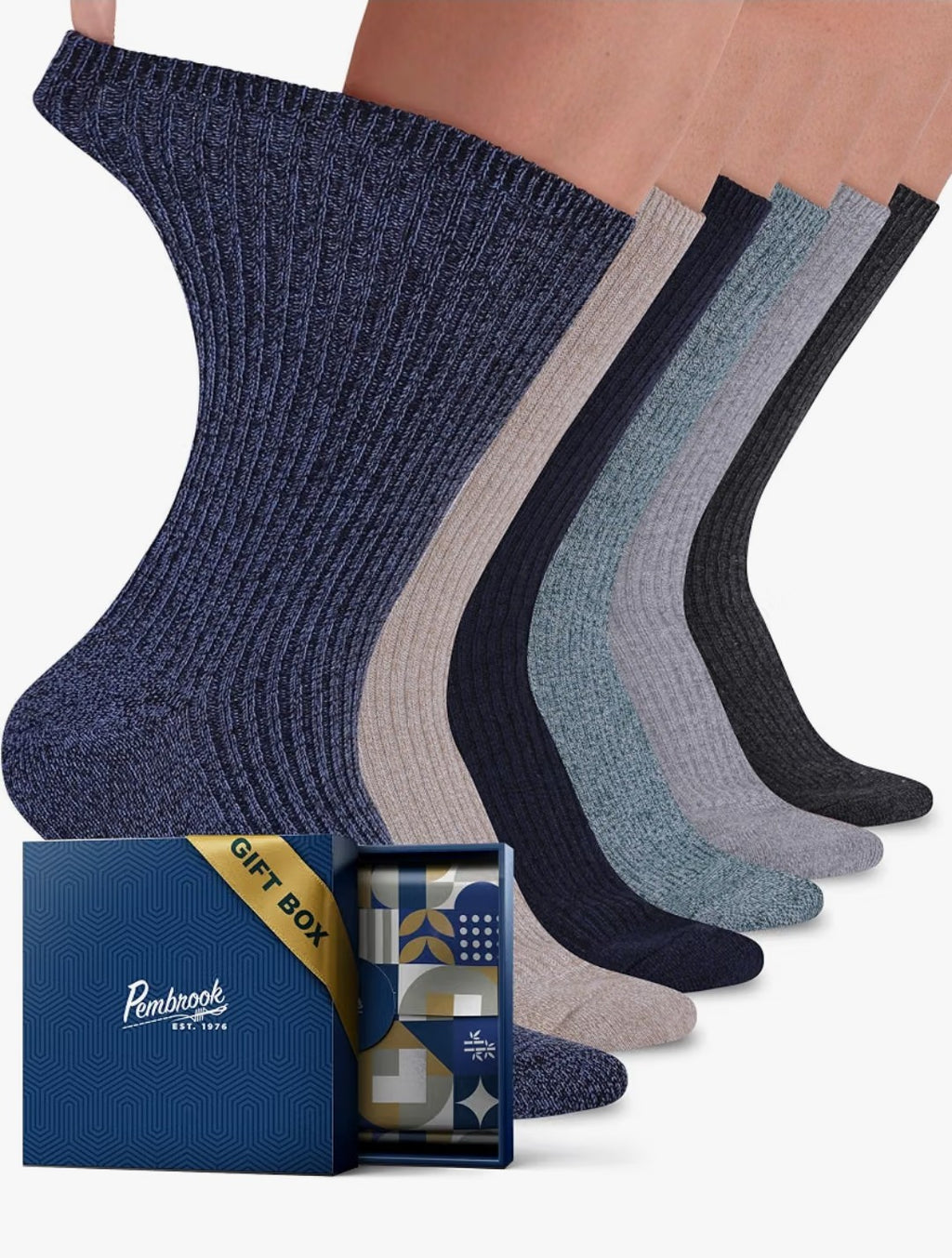 Prembrook Diabetic Socks, 6 Pairs (Large)