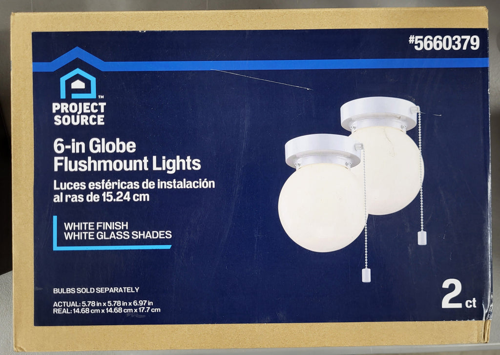 Project Source 6 inch Globe Flushmount Lights (2 pack)